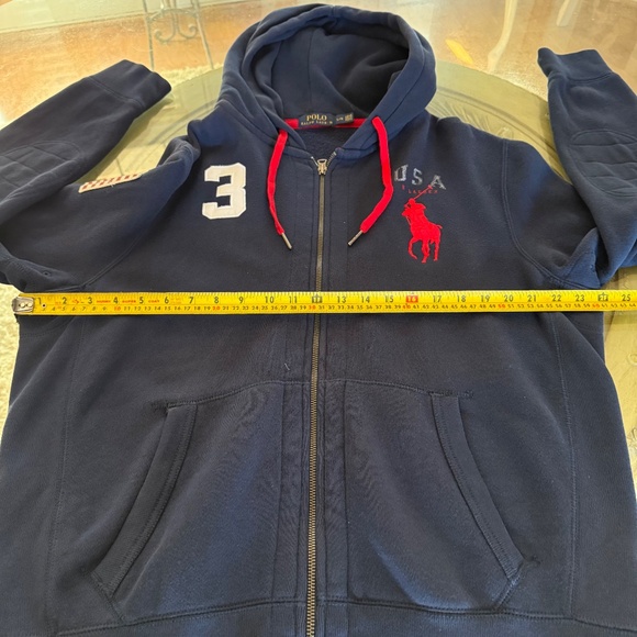 Vintage Polo Ralph Lauren Men's Big Pony Full Zip Hoodie Heavyweight Size Large - Picture 12 of 13